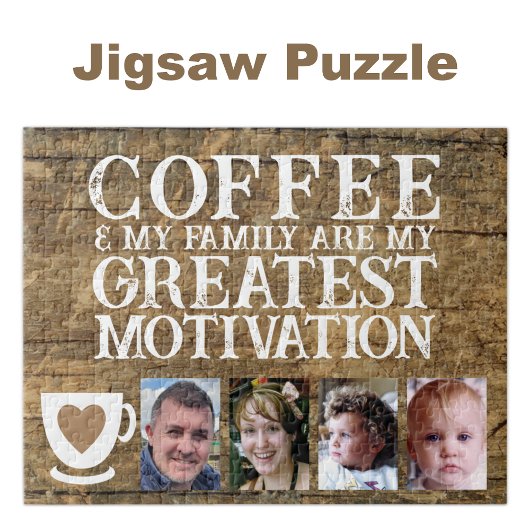 Puzzle Motivation du café 4 photo brun blanc