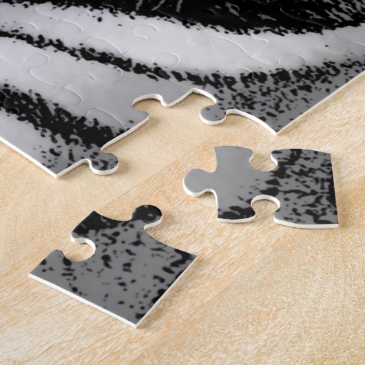 Puzzle Motivational Courage Tiger noir blanc (Côté)