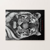 Puzzle Motivational Courage Tiger noir blanc (Horizontal)