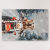 Puzzle Moto à chiens Labrador Noël (Horizontal)