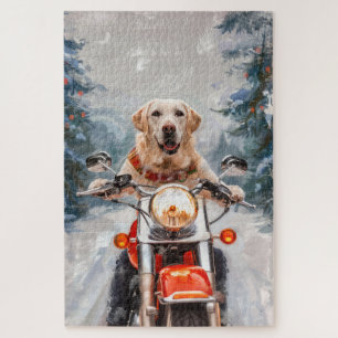 Puzzle Moto à chiens Labrador Noël