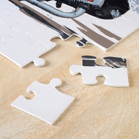 Puzzle Moto rouge rapide de speed-way (Côté)