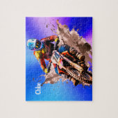 Puzzle Motocross personnalisé avec nom (Vertical)