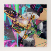 Puzzle Motorcycle Riding Dragon (Horizontal)