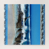 Puzzle Mouette sur les rochers de la plage, (Horizontal)