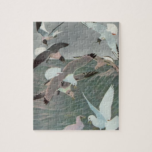 Puzzle Mouettes au-dessus des vagues de l'océan par Louis (Vertical)