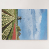 Puzzle Moulin à vent avec tulipes fleurs verticales (Horizontal)