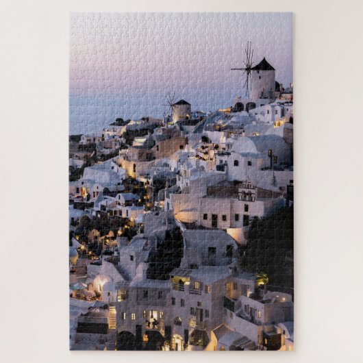 Puzzle Moulin à vent Grèce Santorini Maisons d'été Mer (Vertical)