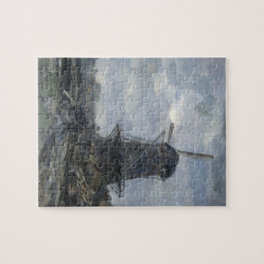 Puzzle Moulin à vent néerlandais dans le clair de lune (Horizontal)