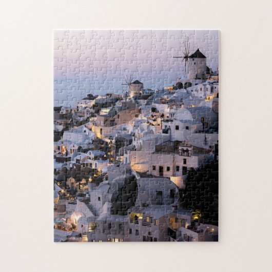 Puzzle Moulin Grèce Santorin Maisons d'été Mer Jigsaw (Vertical)