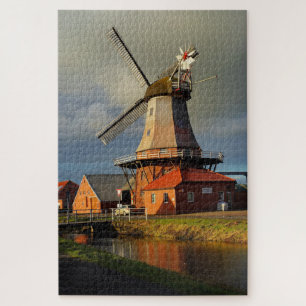 Puzzle Moulin Ostfriesland Pays-Bas Grind Grain Jigsaw Pu