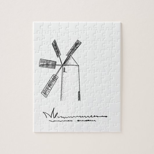 Puzzle moulin sur arrière - plan blanc (Vertical)