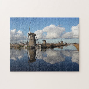 Puzzle Moulins à vent de Kinderdijk Pays-Bas Hollande Lam