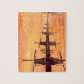 Puzzle Moulins au coucher du soleil - Peinture à l'aquare (Vertical)