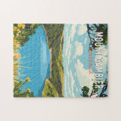 Puzzle Mount Gambier Australia Travel Art Vintage (Horizontal)