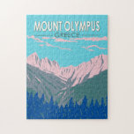 Puzzle Mount Olympus Grèce Travel Art Vintage<br><div class="desc">Montez Olympus dans un style vectoriel. Le mont Olympe est la plus haute montagne de Grèce. Il fait partie du massif de l'Olympus,  près du golfe Thermique de la mer Égée.</div>