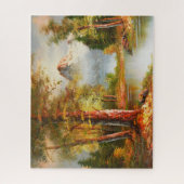 Puzzle Mountain and river landscape art (Vertical)