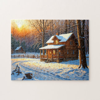 Puzzle Mountain Forest Cabin Art