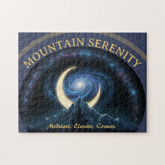 Puzzle Mountain Serenity Cosmic Meditation, Crescent Moon (Horizontal)