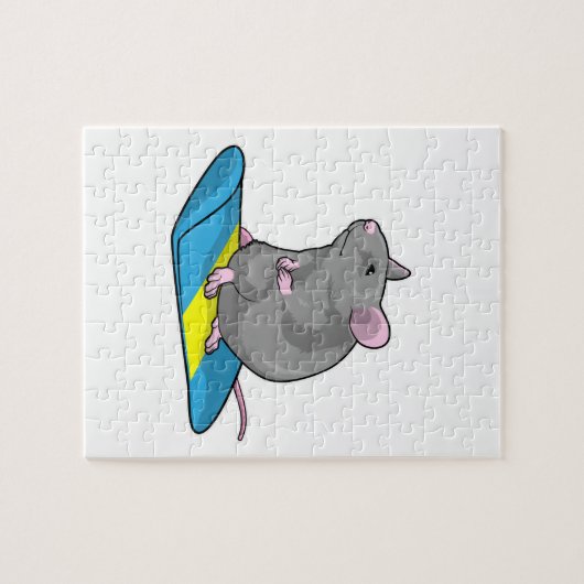 Puzzle Mouse as Snowboarder (Horizontal)