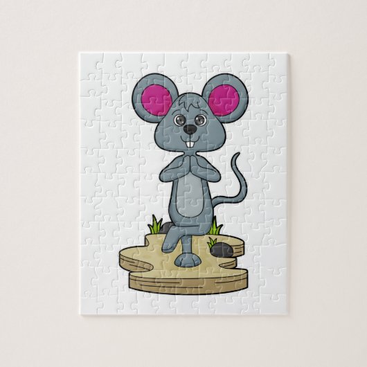 Puzzle Mouse at yoga (Vertical)