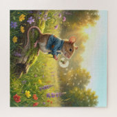 Puzzle Mouse Blowing Dandelion Seedlings (Horizontal)