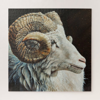 Puzzle Mouton blanc de Ram islandais aux cornes