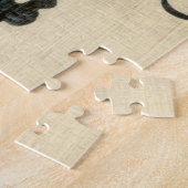 Puzzle Mouton blanc et noir sur Arrière - plan crème (Côté)