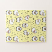 Puzzle Moutons mignons endormis et Lune avec Étoiles (Horizontal)