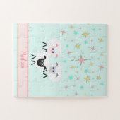 Puzzle Moutons mignons et étoiles Monogrammes Enfants Puz (Horizontal)