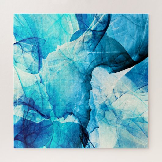 Puzzle mouvement bleu Abstrait : composition fractale. (Horizontal)