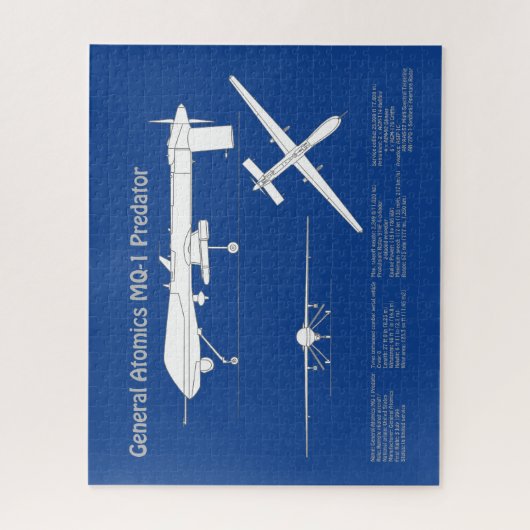 Puzzle MQ-1 Predator UAV- Plan d'avion ABD (Vertical)