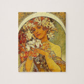 Puzzle Mucha Art Nouveau femme avec lis (Vertical)