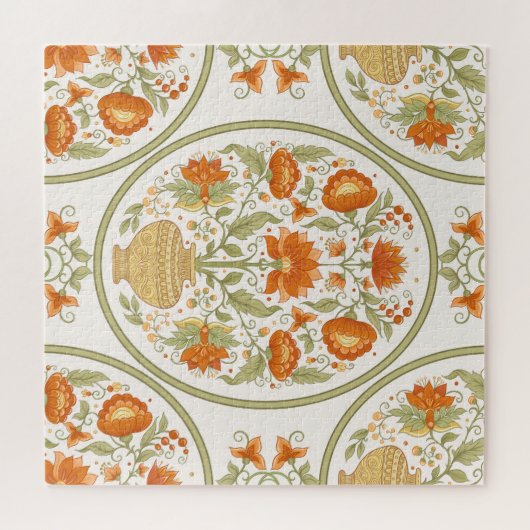Puzzle Mughal Motif Imaginaire Fleurs Motif (Horizontal)