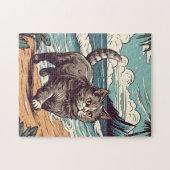 Puzzle Munchkin-Cat sur une plage tropicale au coucher du (Horizontal)