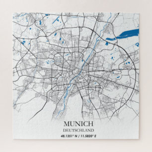 Puzzle Munich Deutschland City Map Travel Simple
