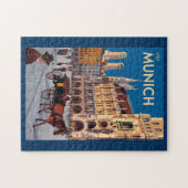 Puzzle Munich Germany Marienplatz Travel Art Vintage (Horizontal)