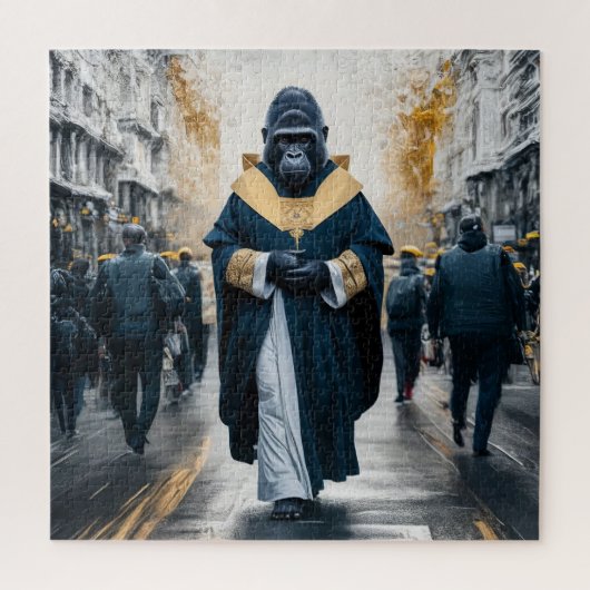 Puzzle Mur d'art conceptuel : Gorilla dans Robes monastiq (Vertical)