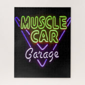 Puzzle Museau Garage Neon Signal bleu vert (Vertical)