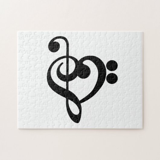 Puzzle Musicien Coeur de musique - Treble Bass Clef (Horizontal)