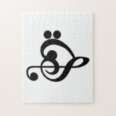 Puzzle Musicien Coeur de musique - Treble Bass Clef (Vertical)