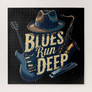 Puzzle Musique blues esthétique rétro jazz vintage