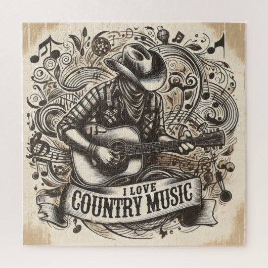 Puzzle Musique country. (Vertical)