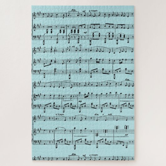 Puzzle Musique de feuille bleue (Vertical)