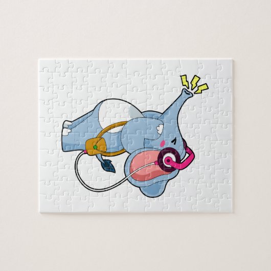 Puzzle Musique d'écouteur éléphant (Horizontal)