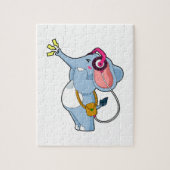 Puzzle Musique d'écouteur éléphant (Vertical)
