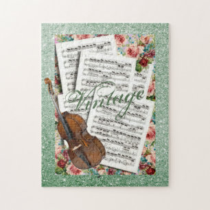 Puzzle Musique et fleurs Vintages