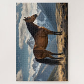 Puzzle Mustang et Montagnes (Vertical)