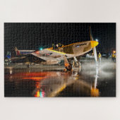 Puzzle Mustang P-51 sur le macadam humide (Horizontal)
