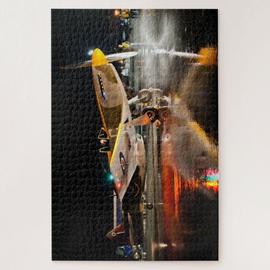 Puzzle Mustang P-51 sur le macadam humide (Vertical)